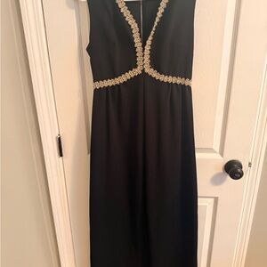 Elegant Black Dress with Gold Accents